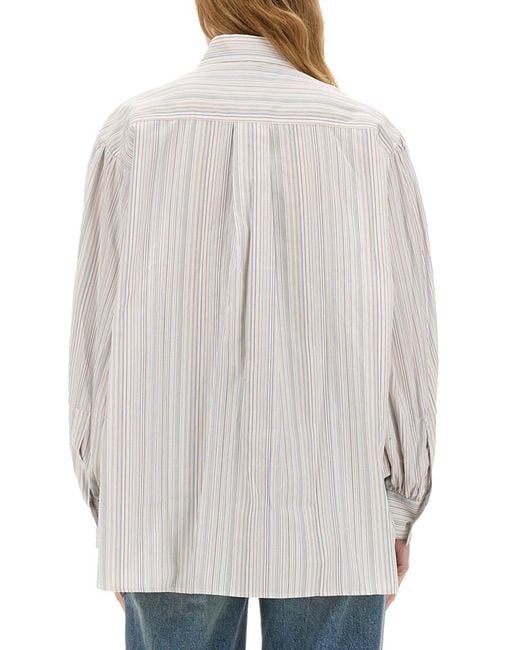 Paul Smith Gray Striped Cotton Shirt