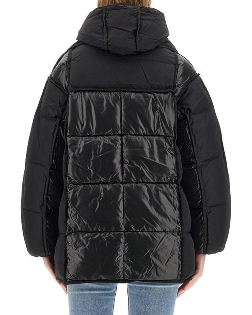 Ganni Black Hooded Padded Jacket