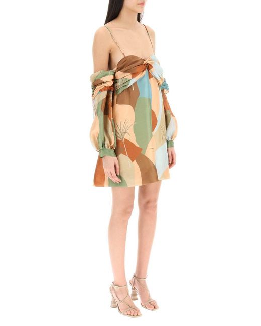 Raquel Diniz Multicolor 'abby' Linen Silk Mini Dress