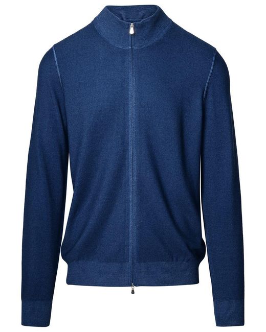 Gran Sasso Blue Virgin Wool Sweater for men