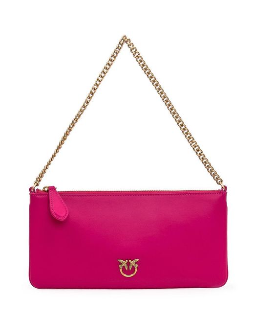 Pinko Pink Logo Clutch Bag