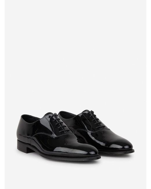 Crockett and Jones Black Tuxedo Leather Shoes for men