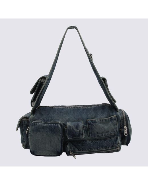 Balenciaga Black Vintage Cotton Sling Bag Superbusy Crossbody Bag for men