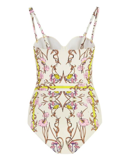 Tory Burch White Printed One-Piece Swimsuit