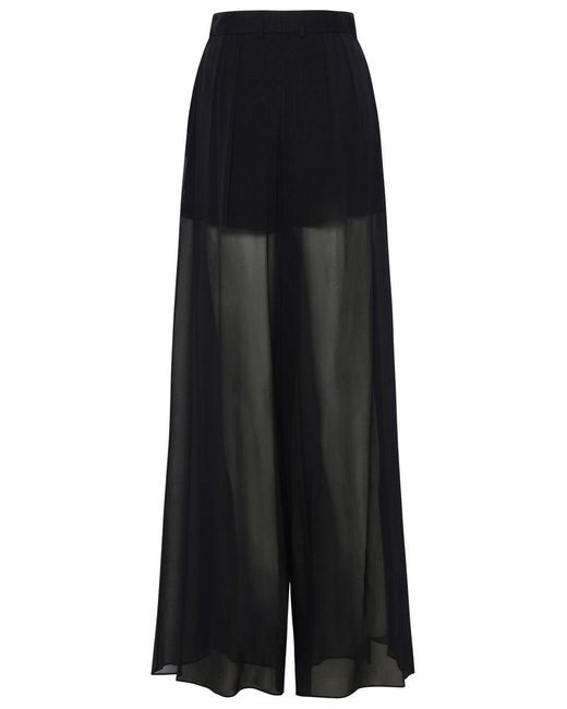 Dolce & Gabbana Black Loose Pants With Detachable Culottes