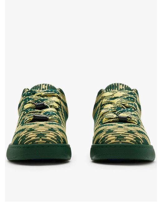 Burberry Green Knitted Sneakers Shoes for men