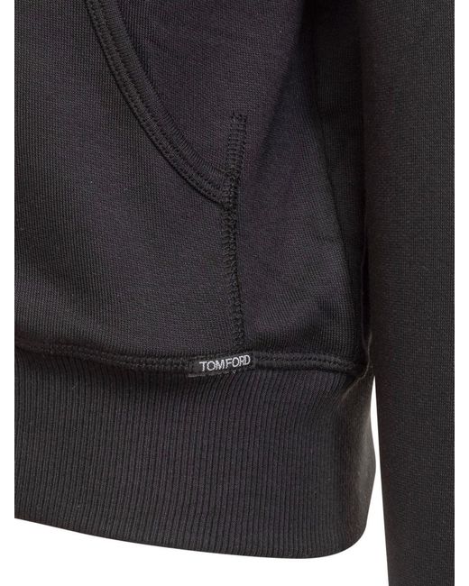 Tom Ford Black Sweatshirt Lounge With Zip for men
