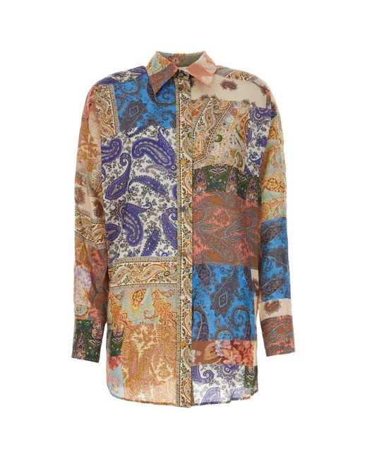 Zimmermann Multicolor Graphic-print Silk Shirt