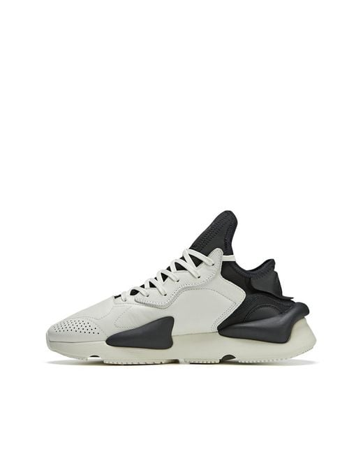Y-3 White Kaiwa Panelled Lace-up Sneakers for men