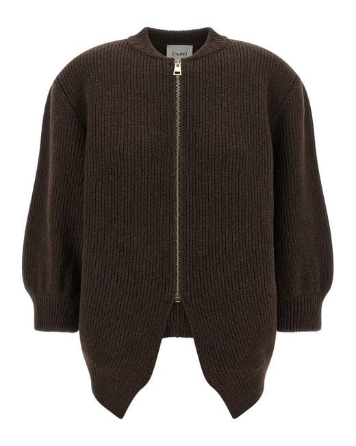 Nude Black Spiked Cardigan