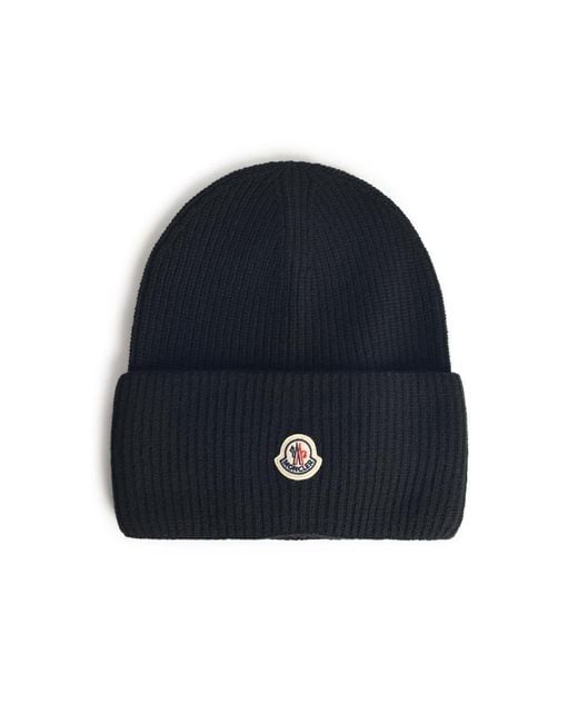 Moncler Blue Virgin Wool Beanie