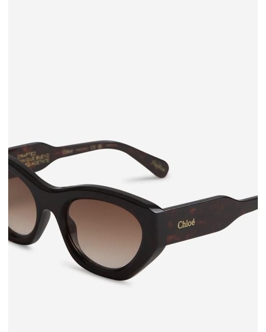 Chloé Gray Gayia Oval Sunglasses