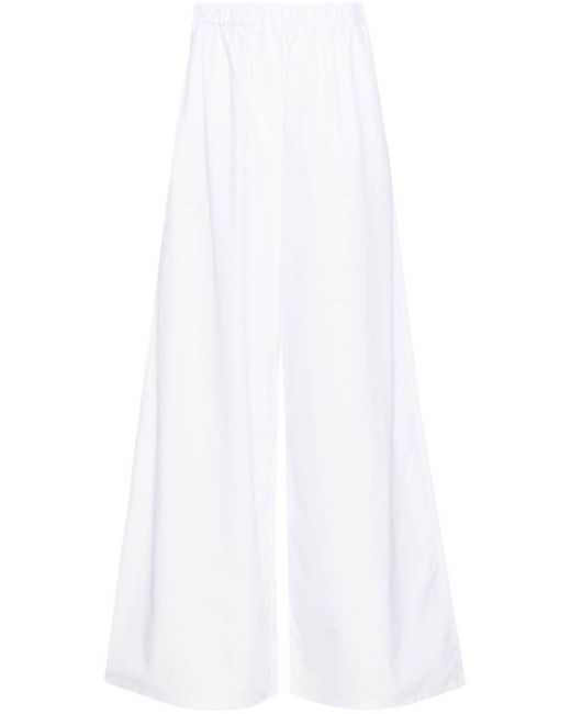 Max Mara White Wide-leg Cotton Trousers