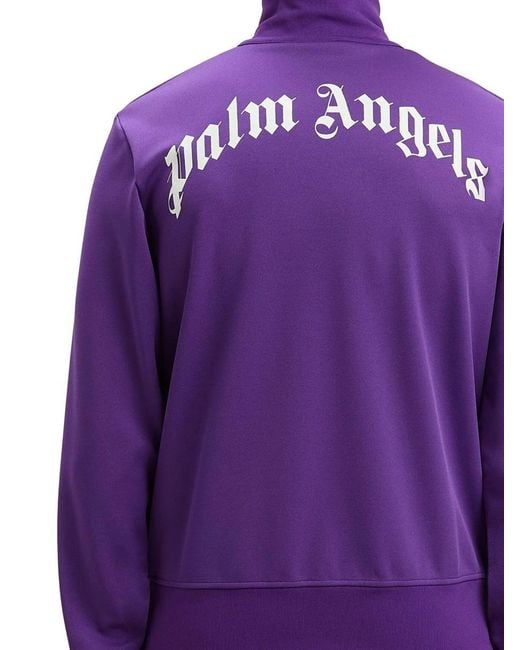 Palm Angels Purple Back Curved Logo Track Jacket for men