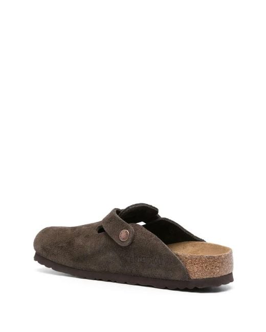 Birkenstock Brown Boston Suede Mule Shoes