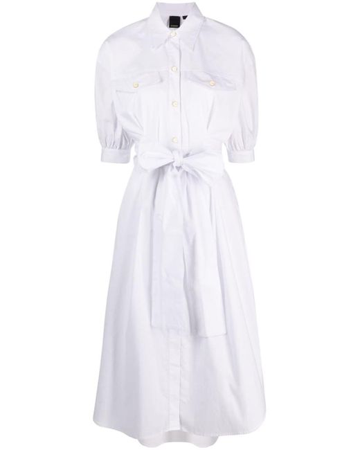 Pinko White 'abbigliato' Shirt Dress