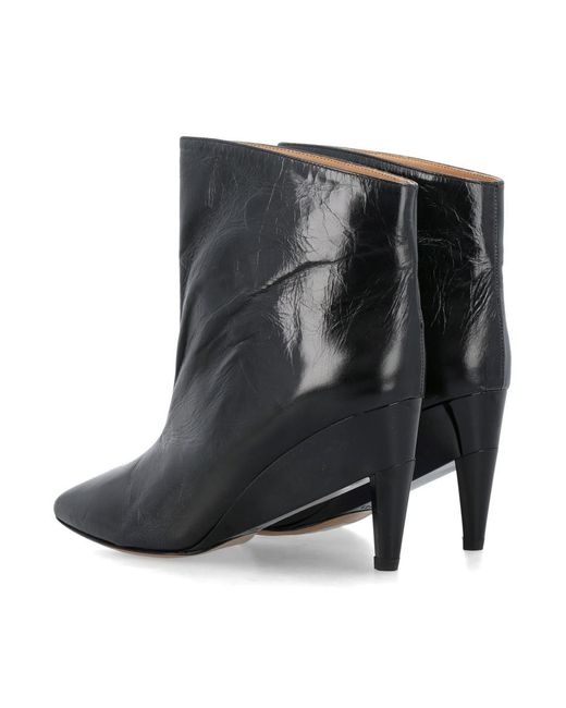Isabel Marant Black Dylvee Leather Low Boots