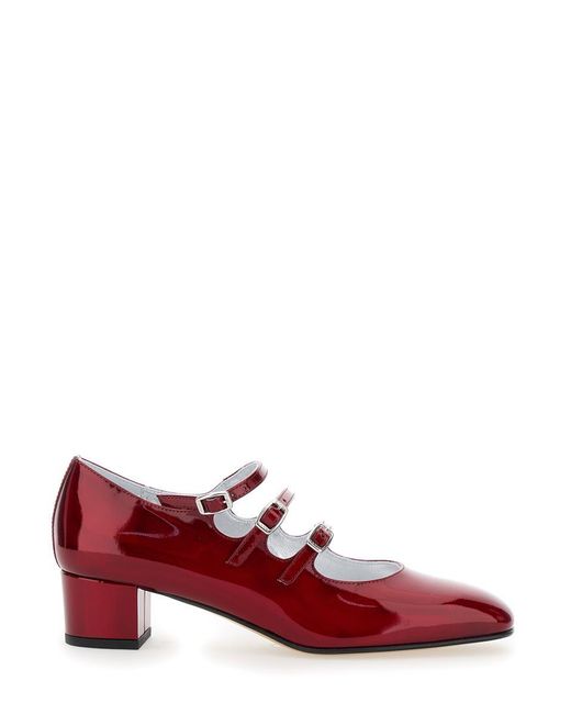 CAREL PARIS 'kira 24 Reflex' Red Pumps With Straps In Patent Leather Woman