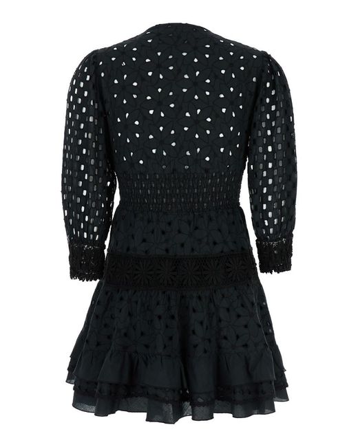 Temptation Positano Black Embroidered Dress