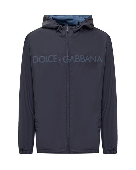 Dolce & Gabbana Blue Reversible Jacket With Dolce&gabbana Logo for men