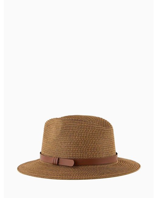 Emporio Armani Brown Fedora Hat