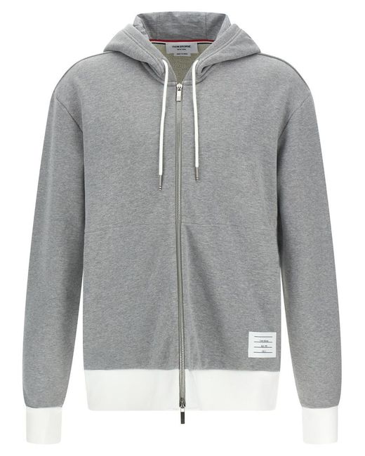 Thom Browne Gray '4Bar' Hoodie for men