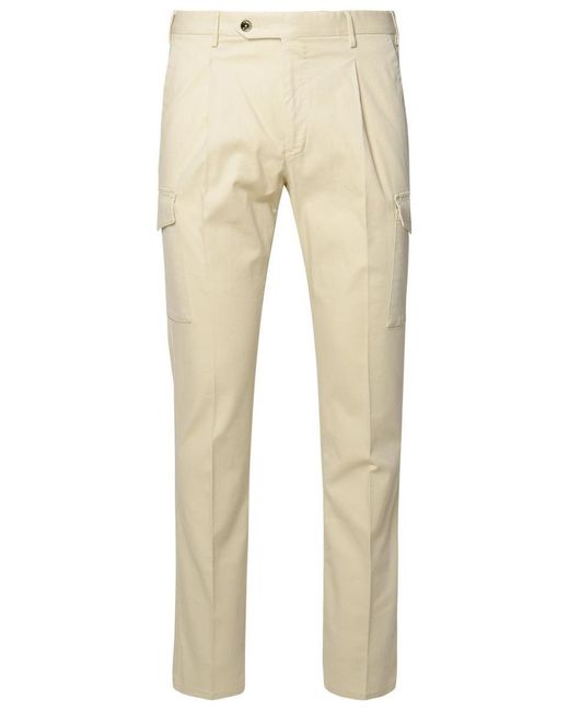 PT01 Natural 'Master' Cotton Blend Trousers for men