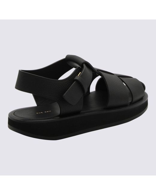 The Row Black Sandals