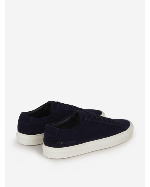 Common Projects Blue Achilles Suede Sneakers for men