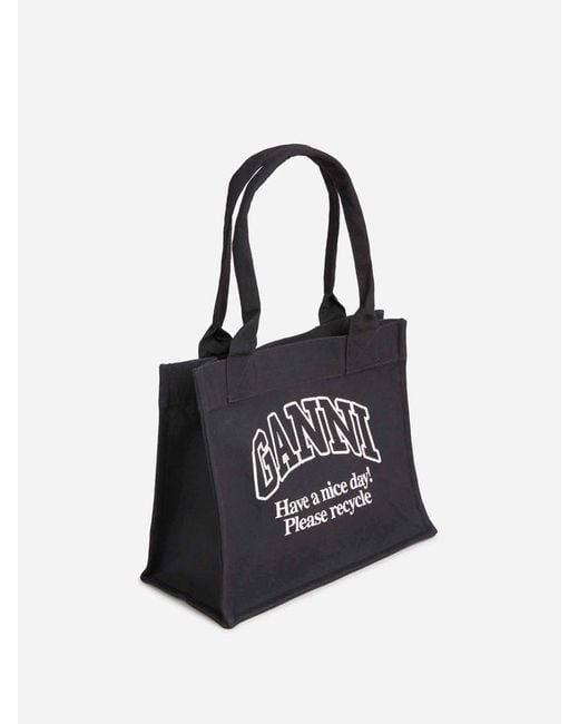 Ganni Black Large Easy Shopper Bag