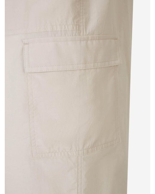 Peserico White Cotton Cargo Trousers