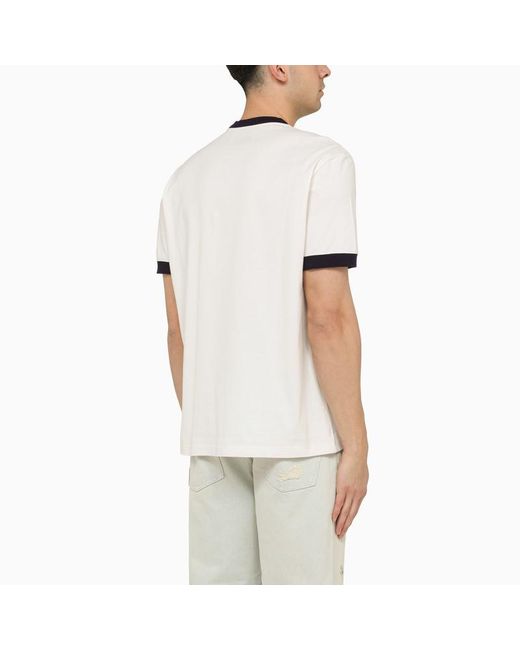 Golden Goose Deluxe Brand White Cotton T Shirt With Logo for men