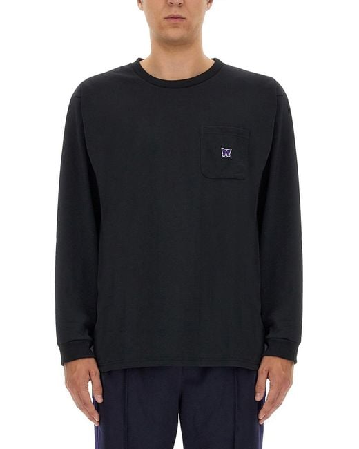 Needles Black T Shirt With Logo for men