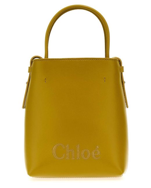 Chloé Yellow 'micro Chloe Sense' Bucket Bag