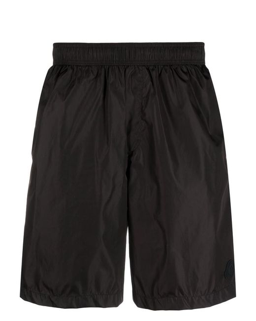 Moncler Black Quick Drying Logo Shorts for men