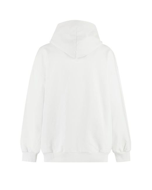 Balenciaga White Zip-up Cotton Hoodie