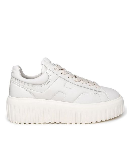 Hogan Natural Ivory Leather Sneakers