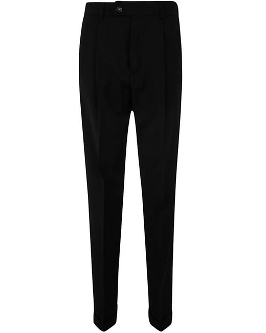 Sportmax Black Wounded Wide Leg Trouser With Pences Clothing