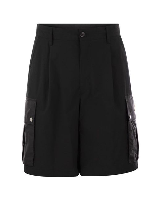 Moncler Black Cargo Bermuda Shorts for men
