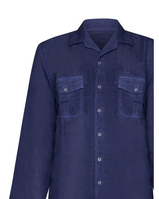 120% Lino Blue Shirts for men
