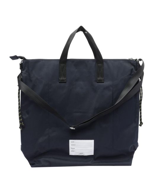 A.P.C. Blue Trek Tote Bag for men