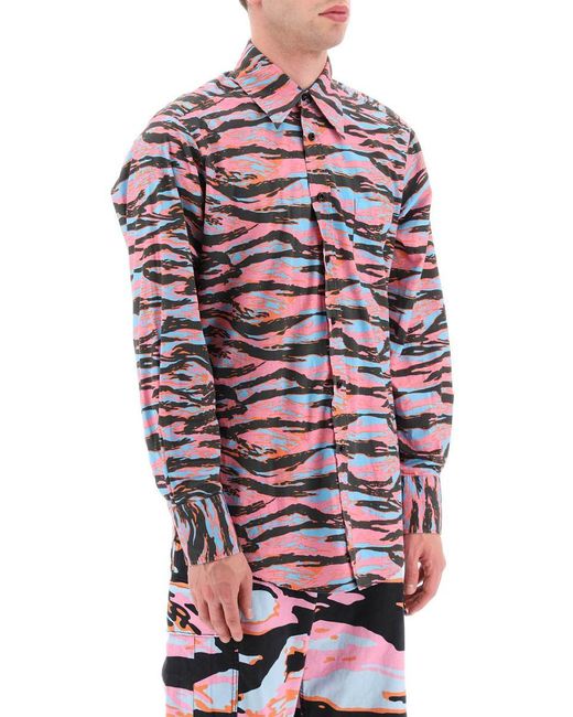 ERL Red Camouflage Cotton Shirt for men