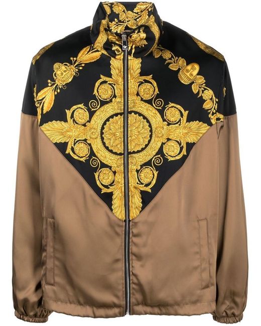Versace Print Jacket in Brown for Men | Lyst
