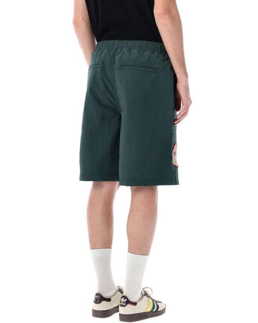 Brain Dead Green Nylon Baggy Climber Short for men