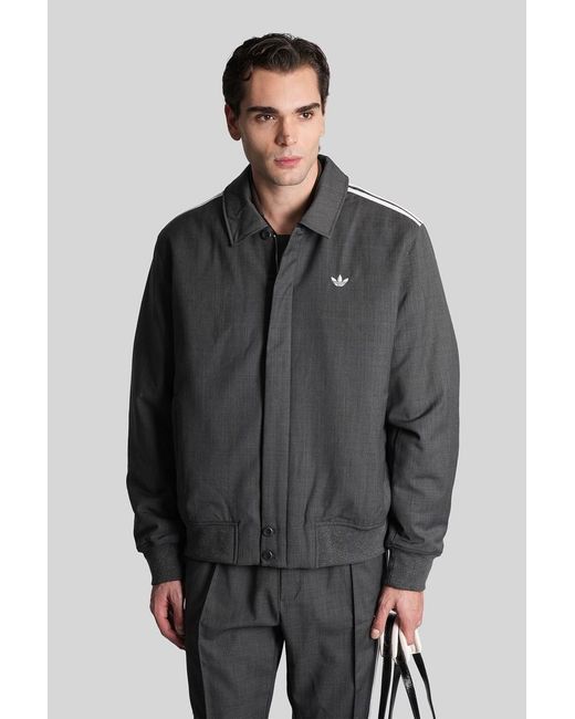 adidas Originals Men's Gray Wool Blouson Casual Jacket