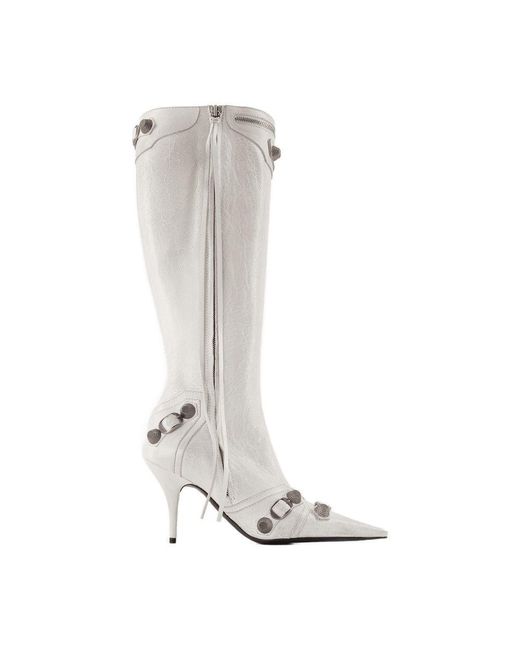 Balenciaga White Cagole H90 Boots