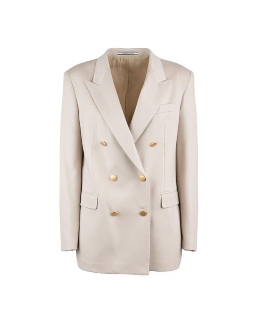 Tagliatore Natural Double-Breasted Cashmere Jacket