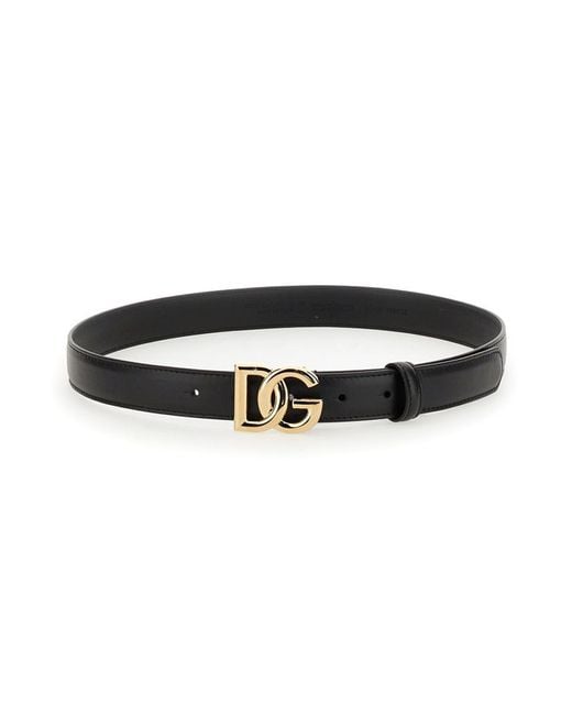 Dolce & Gabbana Black Cintura Con Fibbia Logo
