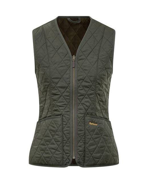 Barbour Green Quilted Vest With Zip