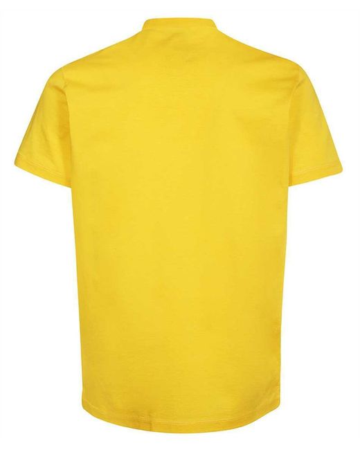 DSquared² Yellow Cotton Crew-neck T-shirt for men